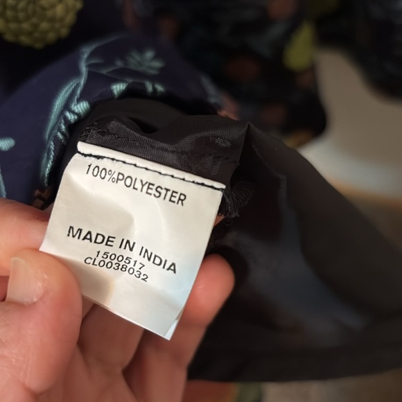 EShakti women’s Navy Blue Pink & Yellow Flower Print Dress Sz 10 pockets. NWOT - Picture 11 of 12